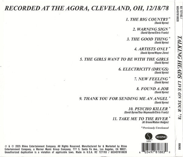Live On Tour '78 - Talking Heads