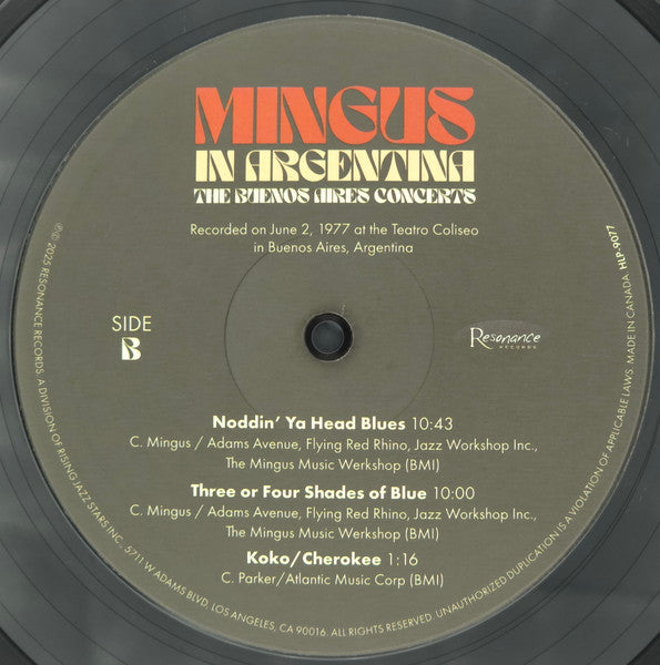 In Argentina: The Buenos Aires Concerts - Mingus, Charles
