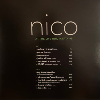 At the Live Inn, Tokyo '86 - Nico