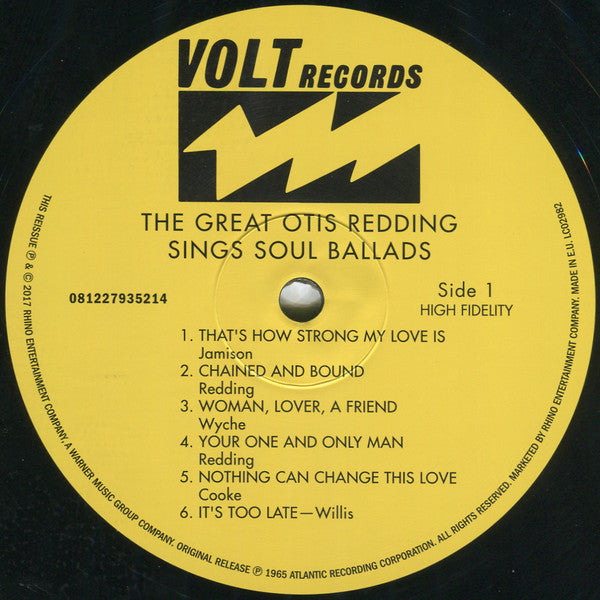 The Great Otis Redding Sings Soul Ballads - Redding, Otis