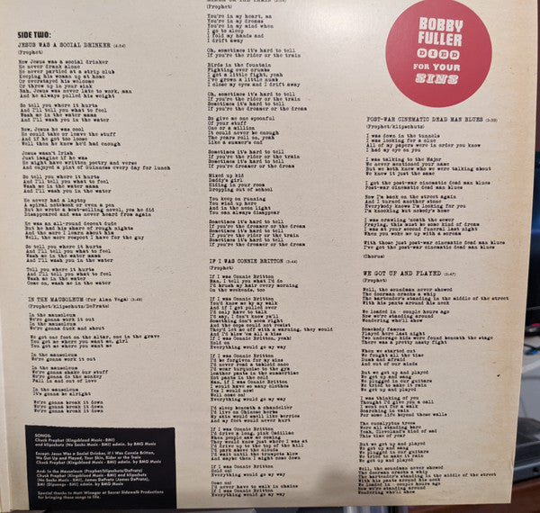 Bobby Fuller Died For Your Sins - Prophet, Chuck