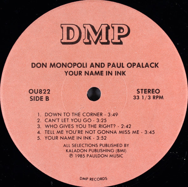 Your Name In Ink - Monopoli, Don & Paul Opalack