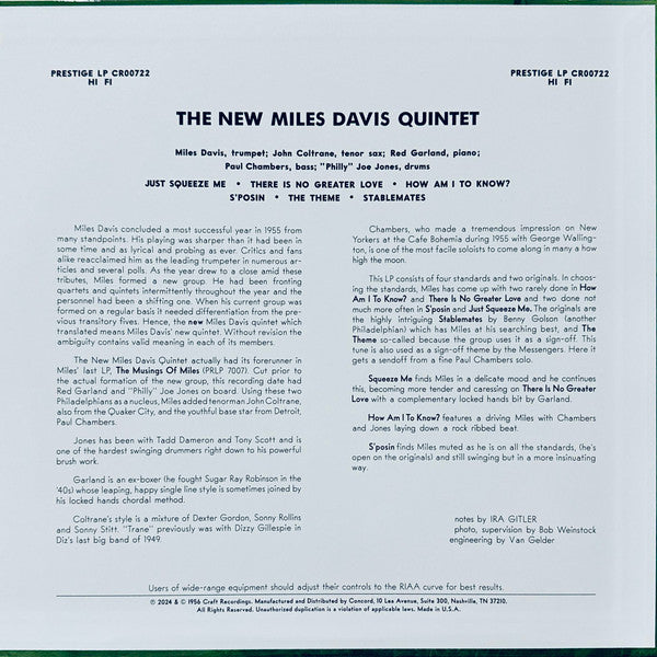 Miles: The New Miles Davis Quintet (Original Jazz - Davis, Miles