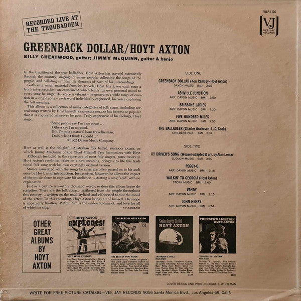 Greenback Dollar - Axton, Hoyt