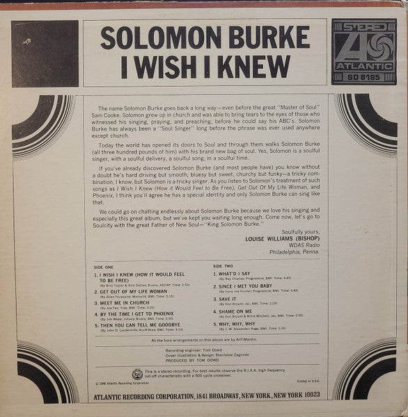 I Wish I Knew - Burke, Solomon