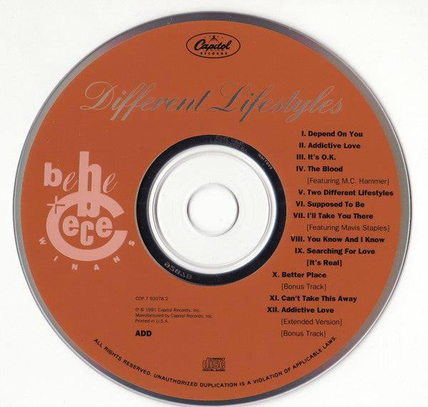 Different Lifestyles - Winans, Bebe & Cece