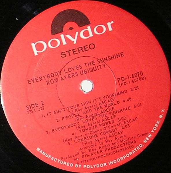Everybody Loves The Sunshine - Ayers, Roy Ubiquity