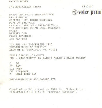 The Australian Years - Allen, Daevid
