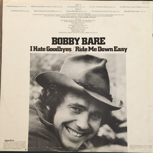 I Hate Goodbyes / Ride Me Down Easy - Bare, Bobby