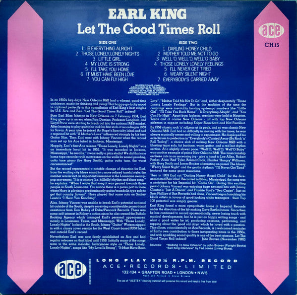 Let The Good Times Roll - King, Earl