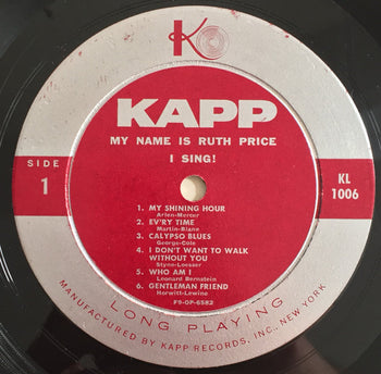 My Name Is Ruth Price . . . I Sing! - Price, Ruth