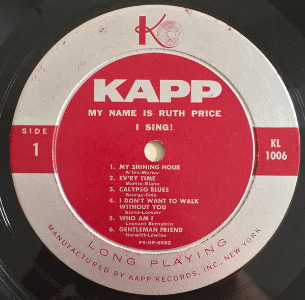 My Name Is Ruth Price . . . I Sing! - Price, Ruth