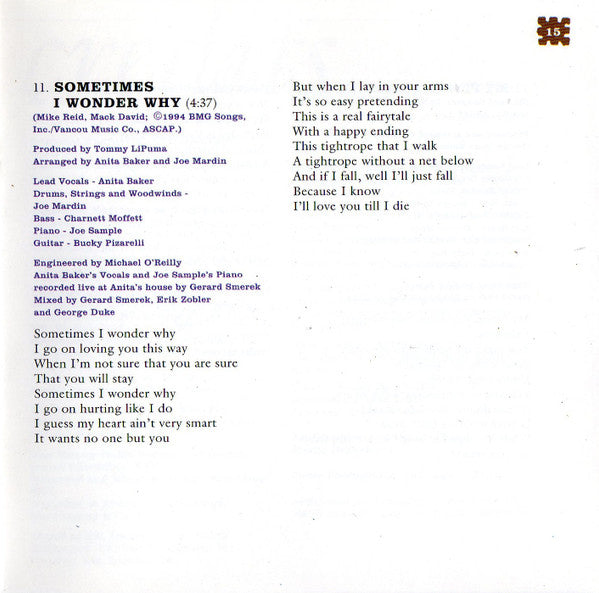 Rhythm Of Love - Baker, Anita
