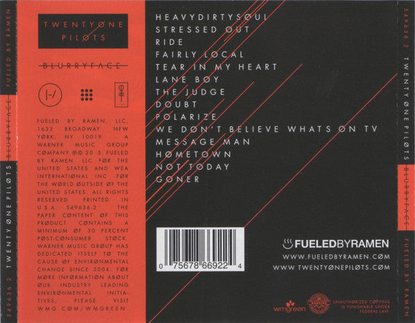 Blurryface - Twenty One Pilots [CD]