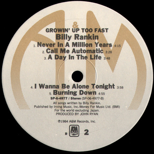 Growin' Up Too Fast - Rankin, Billy