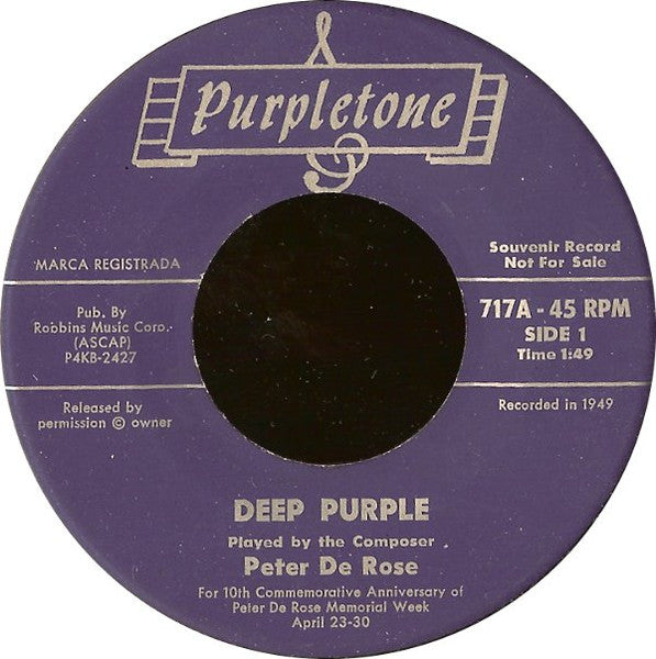 Plays Deep Purple - Rose, Peter De