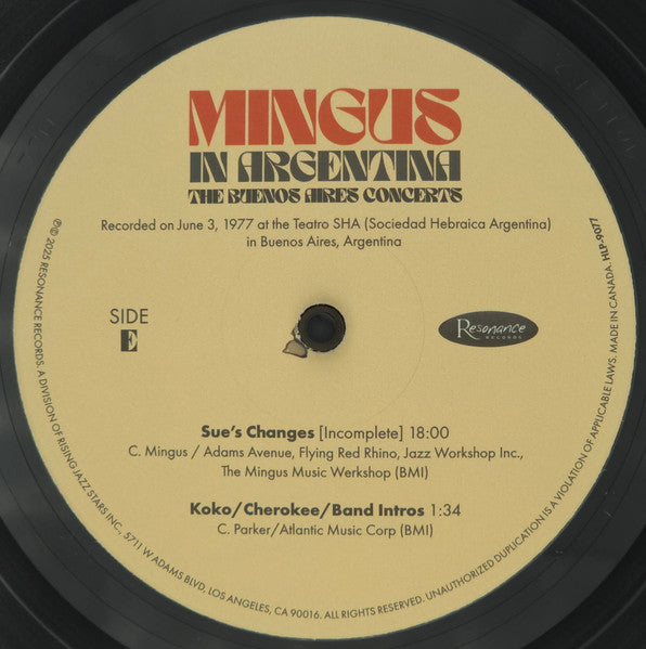 In Argentina: The Buenos Aires Concerts - Mingus, Charles