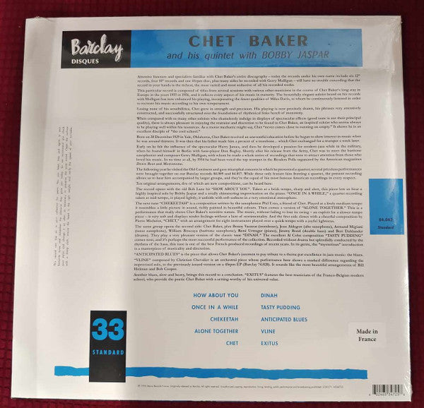 Chet Baker And His Quintet With Bobby Jaspar - Baker, Chet