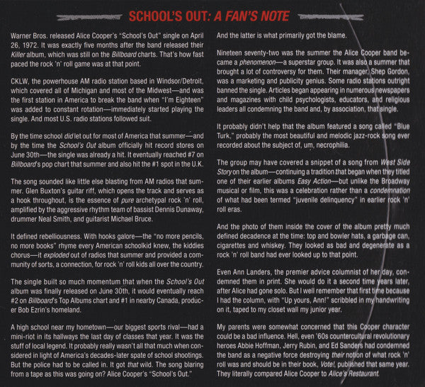School's Out - Cooper, Alice
