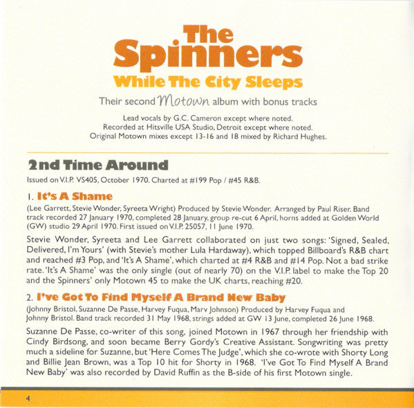 While The City Sleeps: Their Second Motown Album - Spinners
