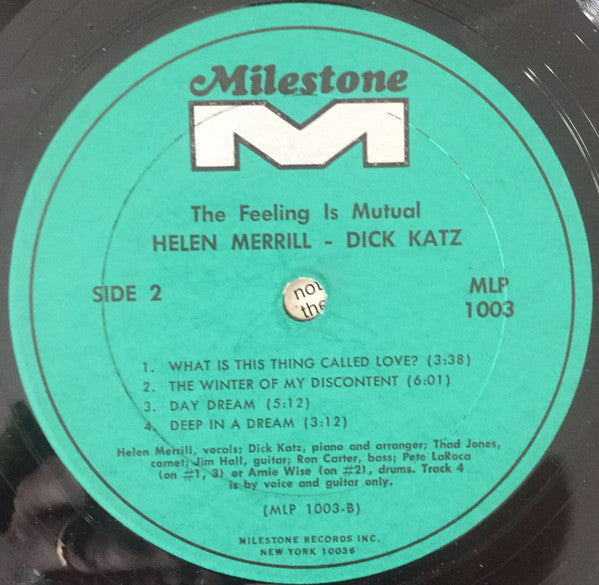 The Feeling Is Mutual - Merrill, Helen & Dick Katz