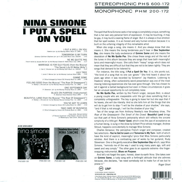 I Put A Spell On You - Simone, Nina