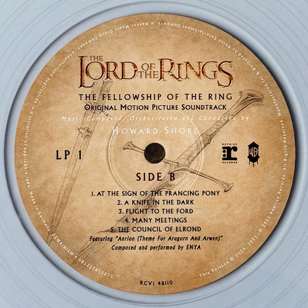 Lord Of The Rings: Fellowship Of The Ring [Indie Exclusive Palantir Clear LP] - Howard Shore