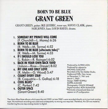 Born To Be Blue - Green, Grant