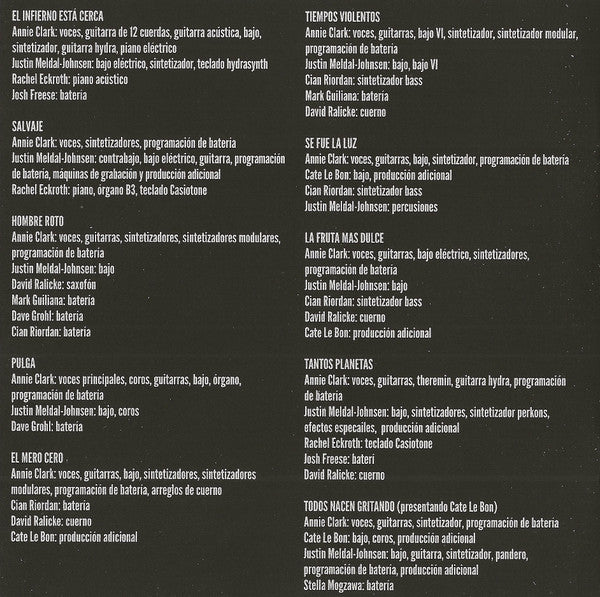 Todos Nacen Gritando - St Vincent