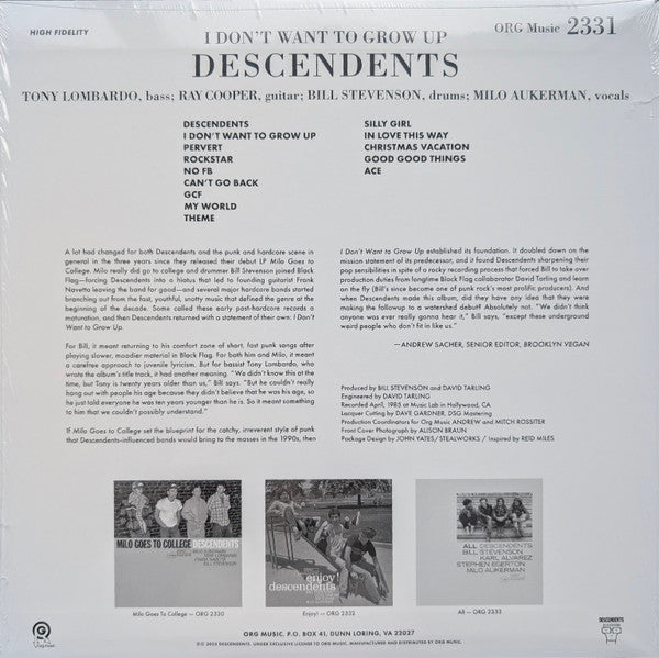 I Don't Want To Grow Up - Descendents