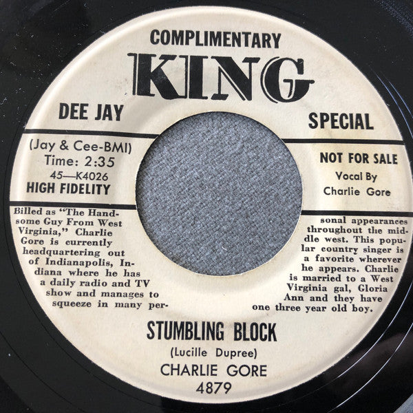 Dark As A Dungeon / Stumbling Block - Gore, Charlie