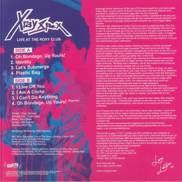 Live At The Roxy Club - X-Ray Spex