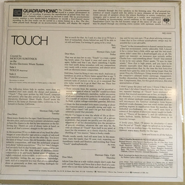Touch - Subotnick, Morton