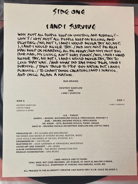 I And I Survive - Bad Brains