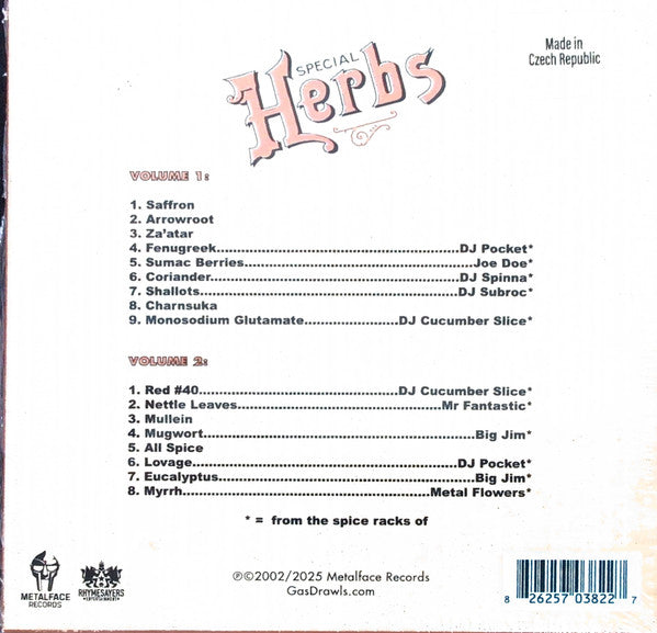Metal Fingers Presents: Special Herbs Vol. 1 & 2 - MF DOOM