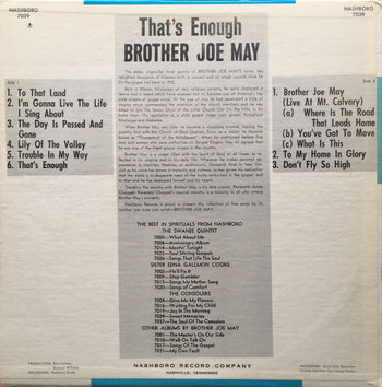 That’s Enough - May, Brother Joe