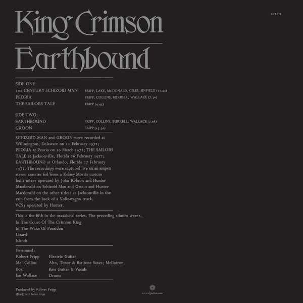 Earthbound - 50th Anniversary Vinyl Edition - King Crimson [LP]