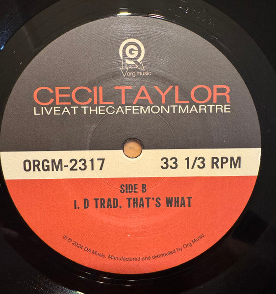 Live At The Cafe Montmartre - Taylor, Cecil