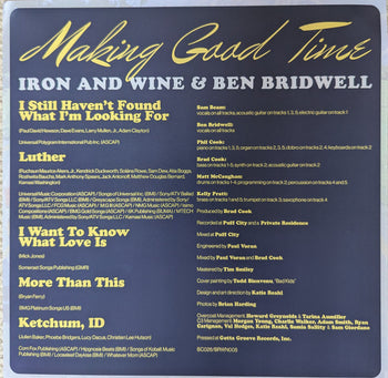 MAKING GOOD TIME EP - IRON AND WINE & BEN BRIDWELL