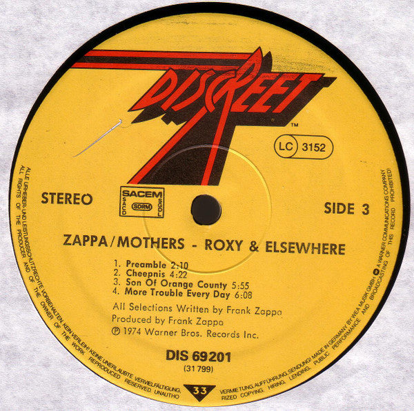 Roxy & Elsewhere - Frank Zappa