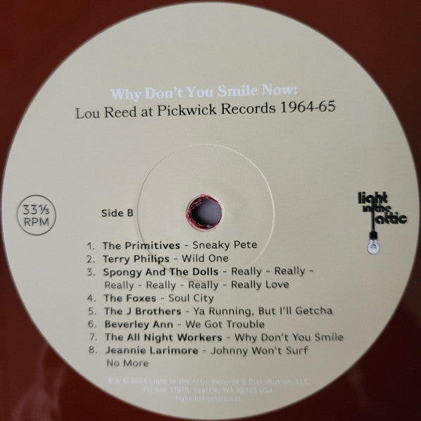 Why Don't You Smile Now: Lou Reed at Pickwick Reco - Various / Reed, Lou