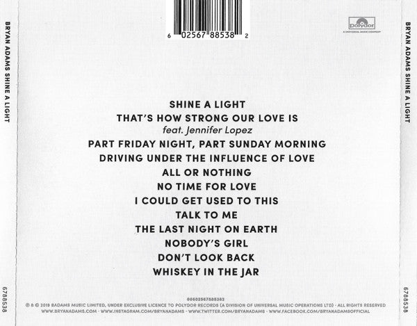 Shine A Light - Adams, Bryan