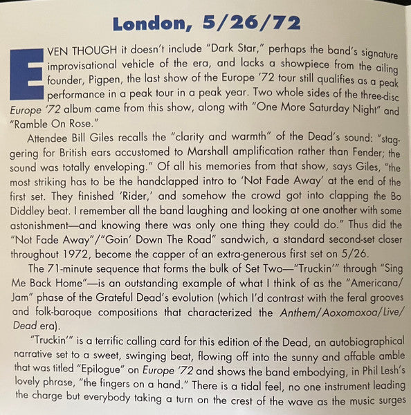 Lyceum Theatre, London, England 5/26/72 (Live) - Grateful Dead