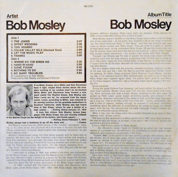 Bob Mosley - Mosley, Bob