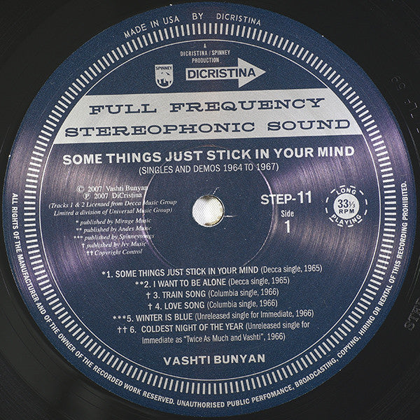 Some Things Just Stick In Your Mind: Singles - Bunyan, Vashti