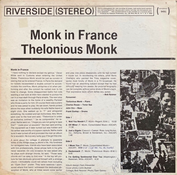 Monk In France - Monk, Thelonious