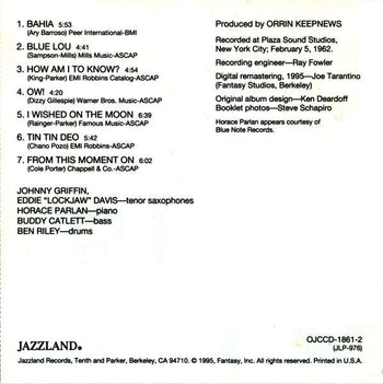 Tough Tenor Favorites - Davis, Eddie / Griffin, Johnny Quintet