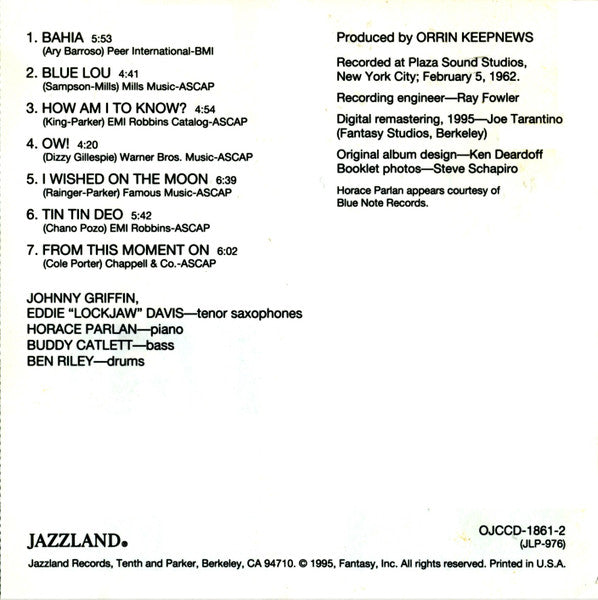 Tough Tenor Favorites - Davis, Eddie / Griffin, Johnny Quintet