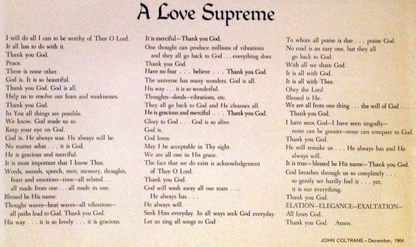 A Love Supreme - Coltrane, John