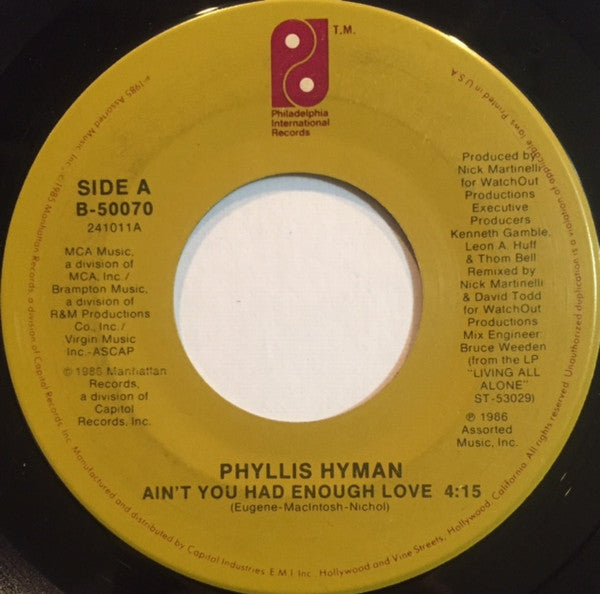 Ain't You Had Enough Love - Hyman, Phyllis